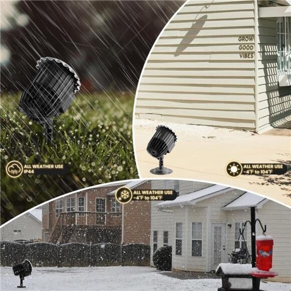 Christmas Snowflake LED Projector Lights-Waterproof Outdoor/Indoor Holiday Decor - Picture 5 of 7
